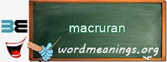 WordMeaning blackboard for macruran